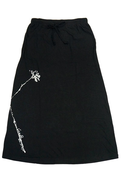 GoneR Rose『X』 Maxi Skirt BLACK/WHITE