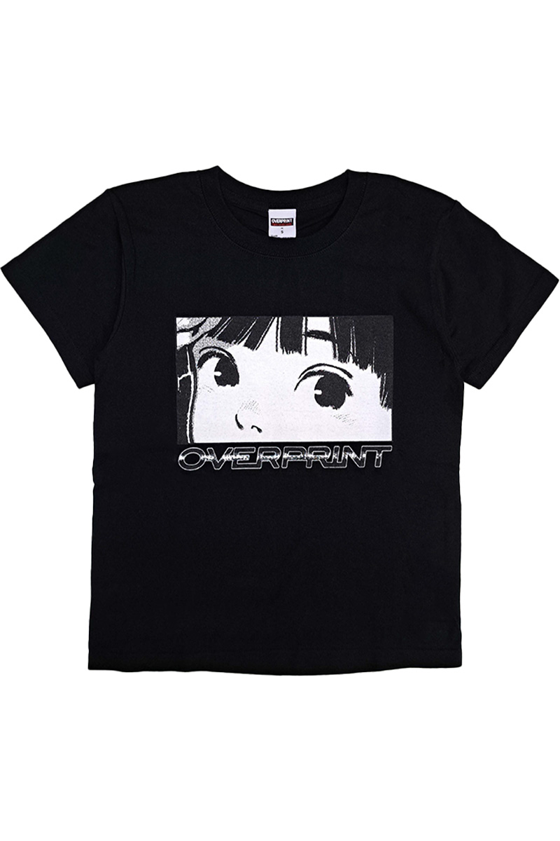 over print (オーバー・プリント) EYES Ladies mini Tee - Black
