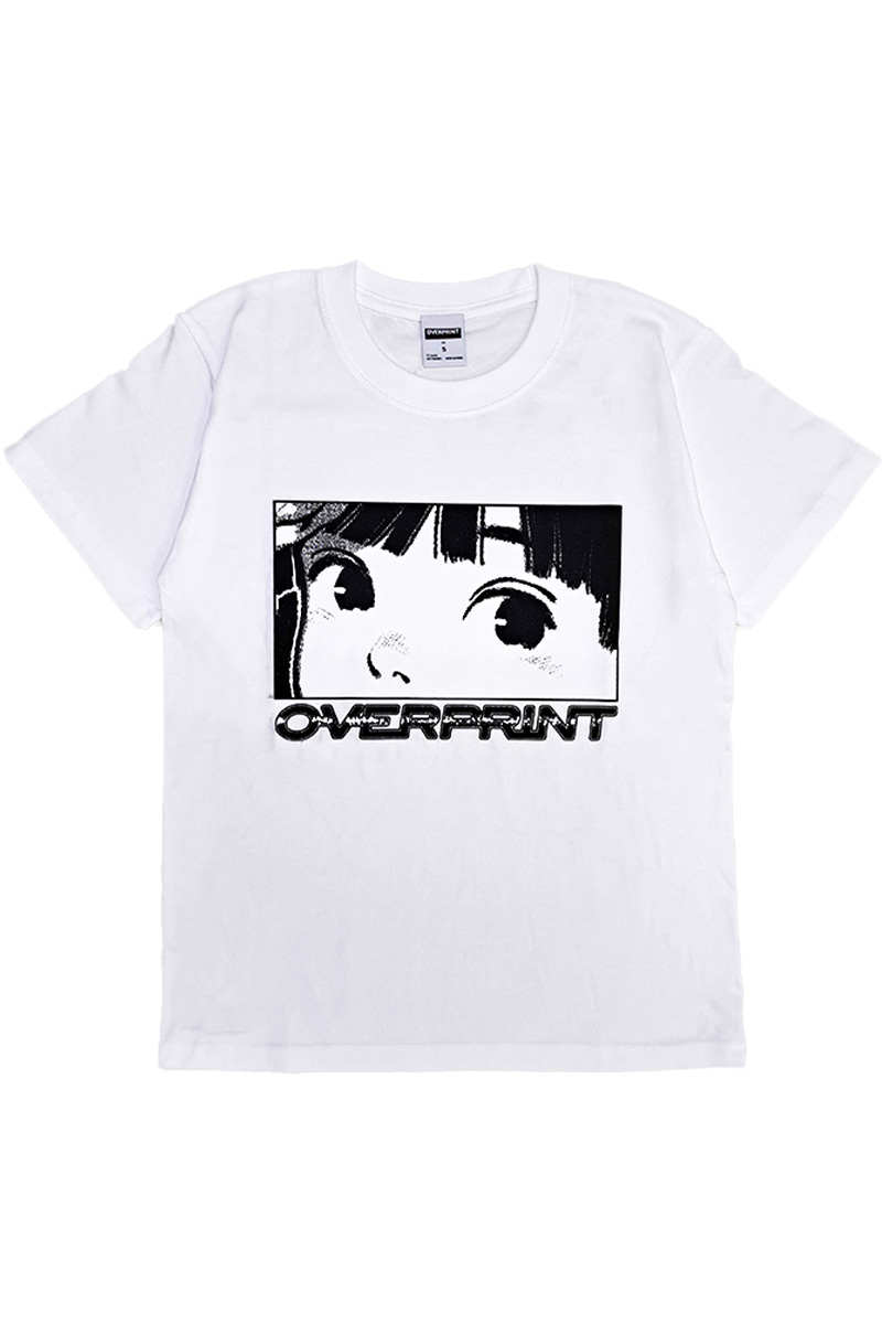 over print (オーバー・プリント) EYES Ladies mini Tee - White