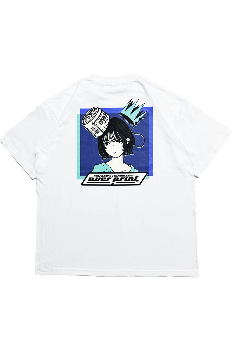 over print (オーバー・プリント) mix colors Tee - White