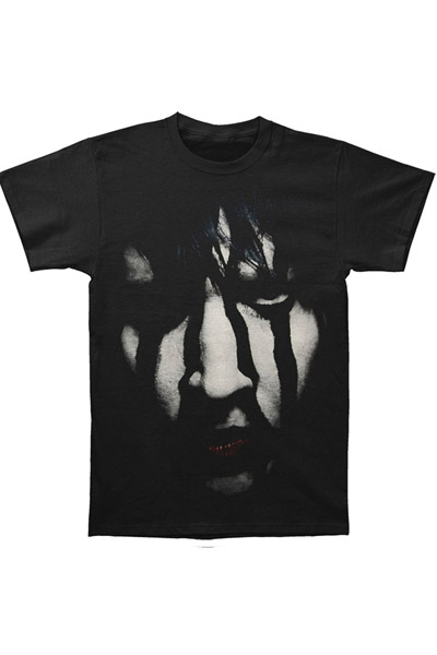 MARILYN MANSON -Striped Face Jumbo Print-2012 Tour Backprint-