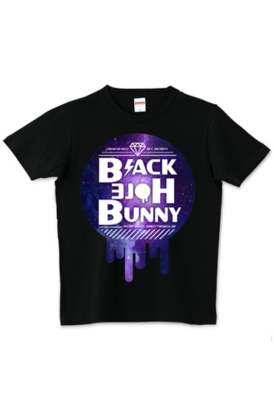 BLACK HOLE BUNNY Tシャツ Galaxy Logo BLACK