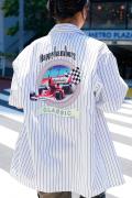 ハッピーハンバーグ レーシングチームメカニックシャツ WHITE