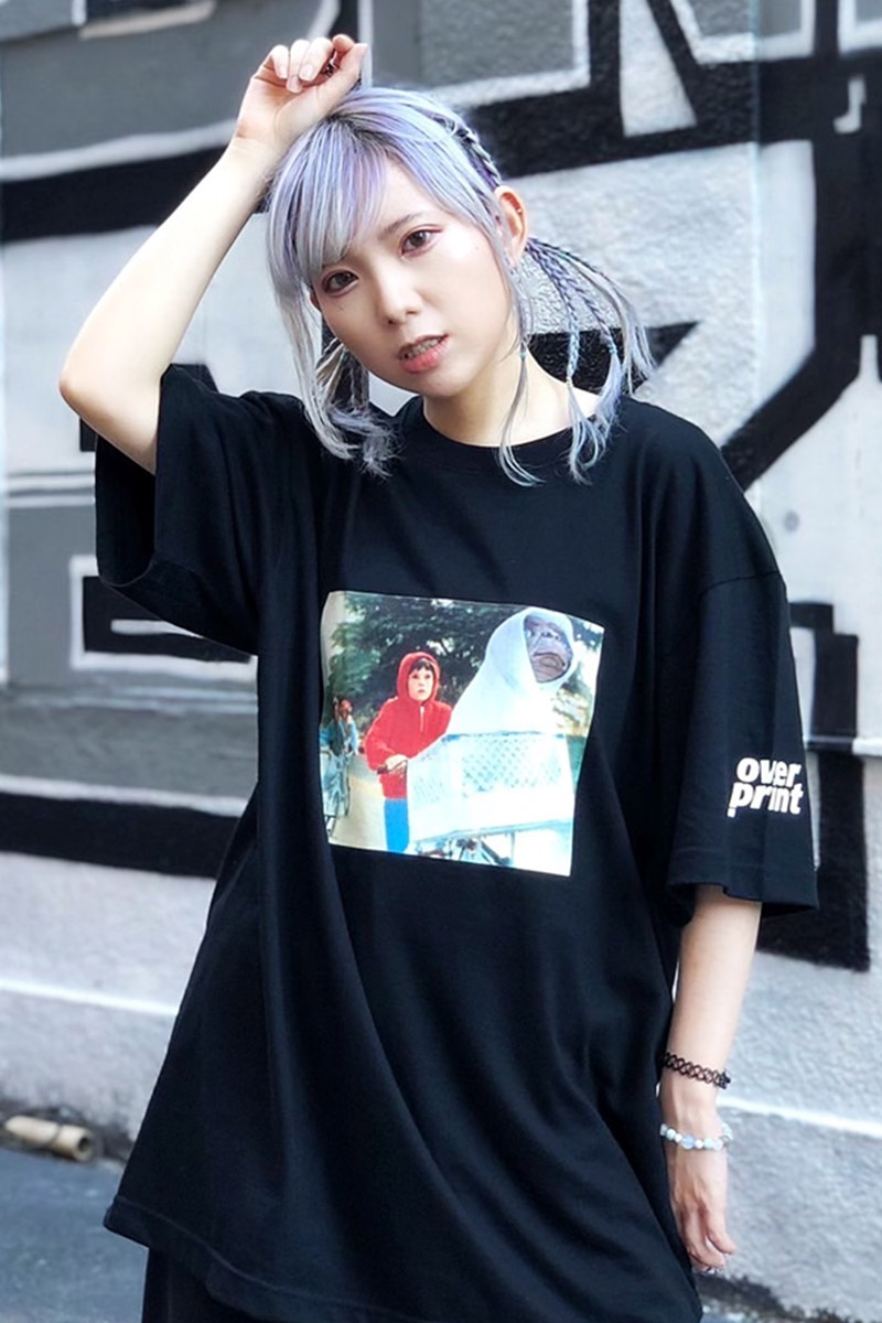 over print(オーバープリント) E.T. Tee 1 (black)