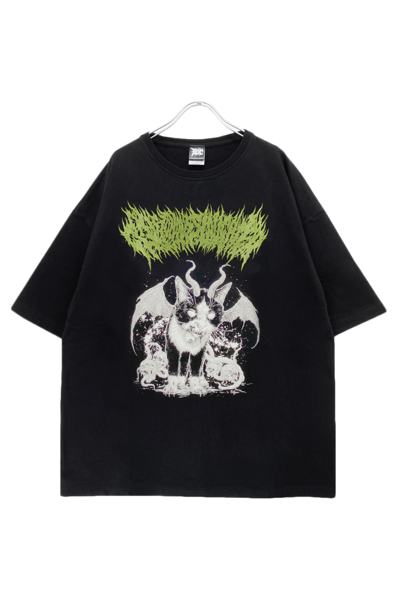 Gluttonous Slaughter (グラトナス・スローター) Infernal Cat T-shirt Green 地獄猫