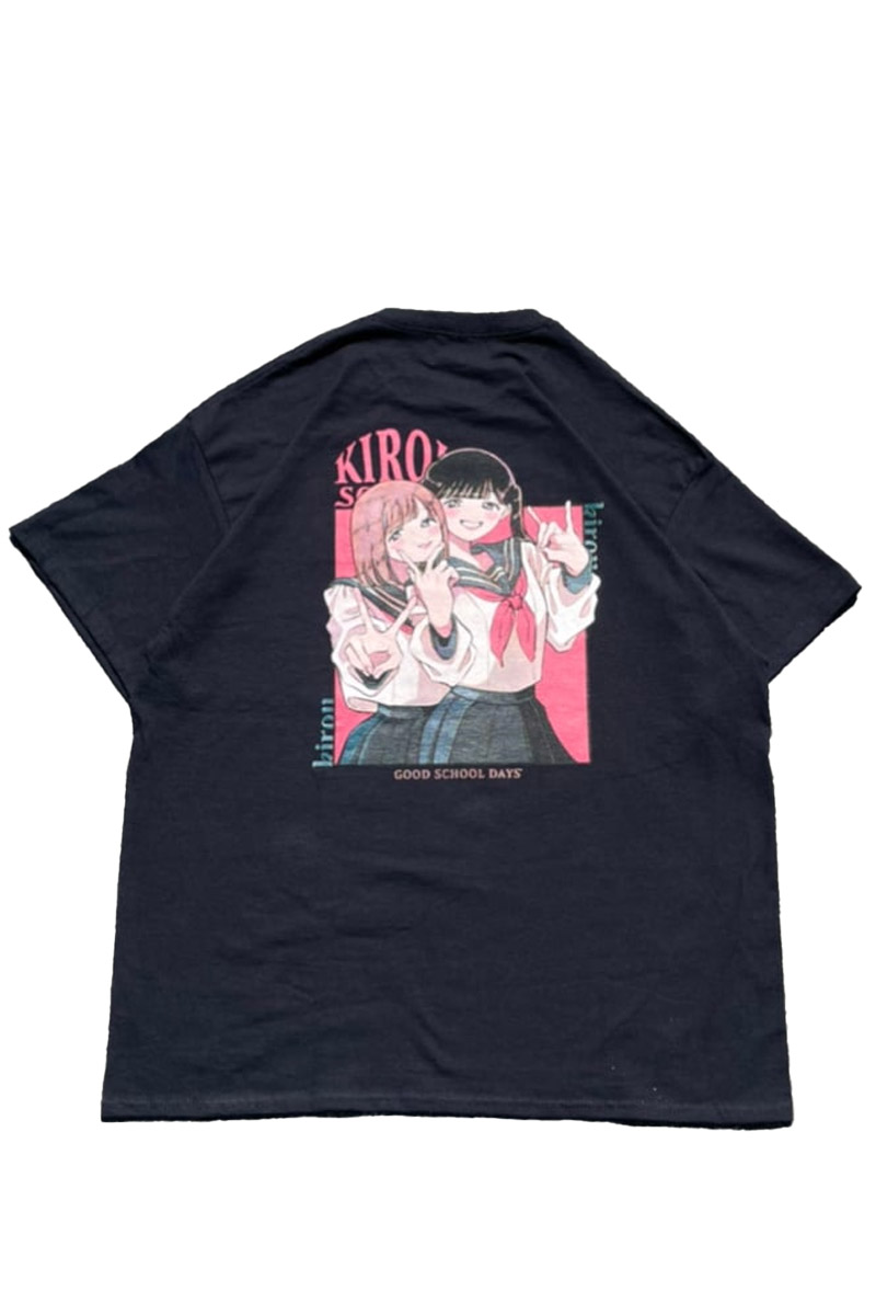 kirou school (キロウスクール) krs ×かたお。Manga #1 S/S T-shirts/BLACK