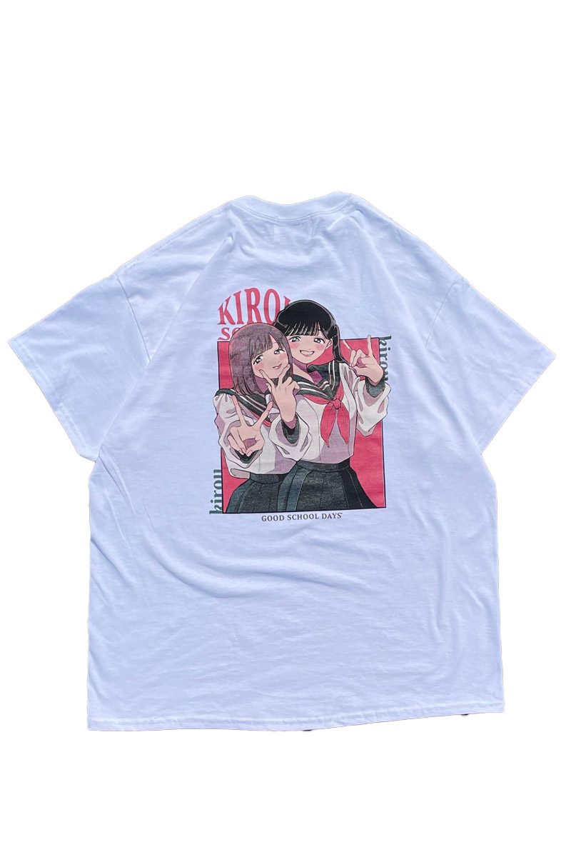 kirou school (キロウスクール) krs ×かたお。Manga #1 S/S T-shirts/WHITE