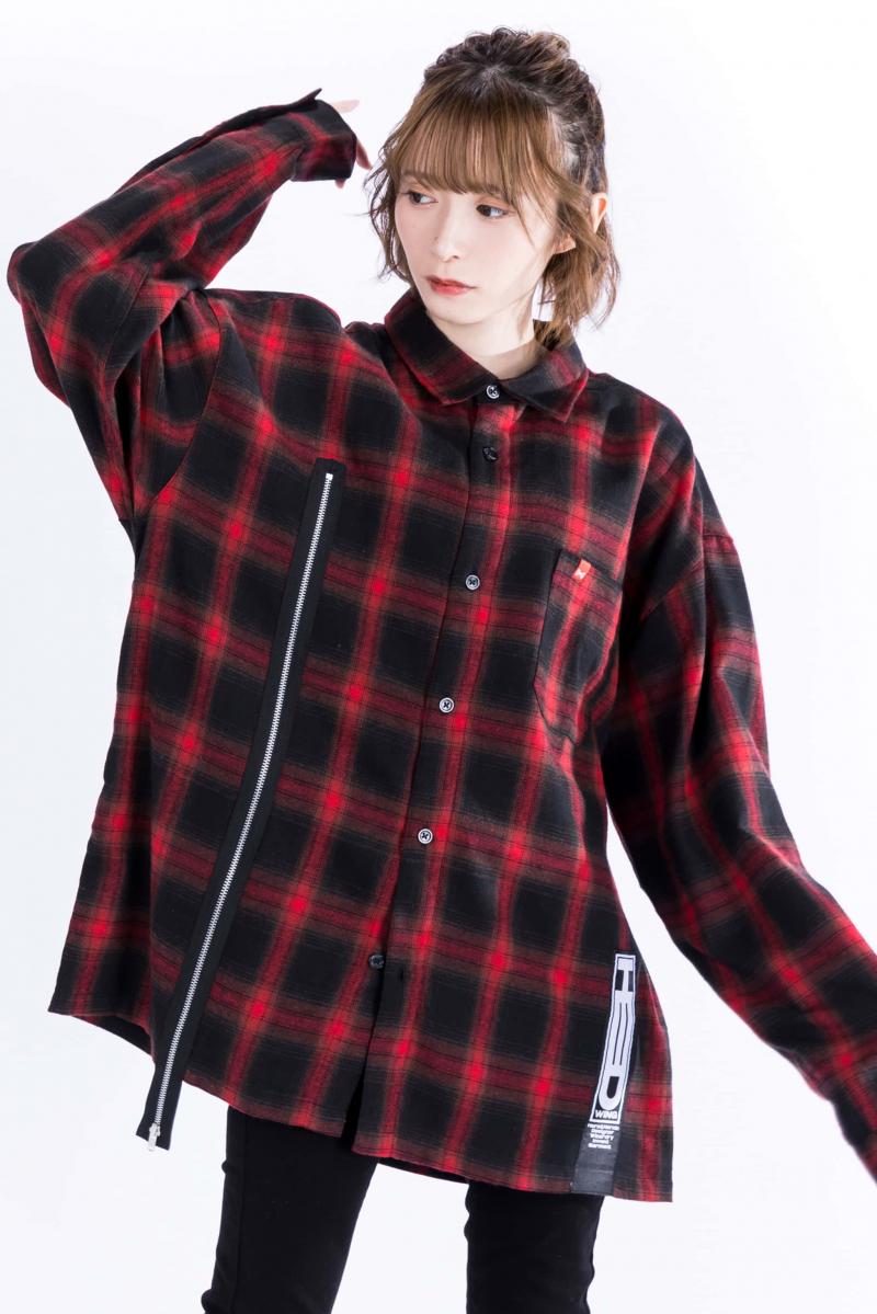 HEDWiNG(ヘドウィグ) Split Zip Flannel Shirt RED