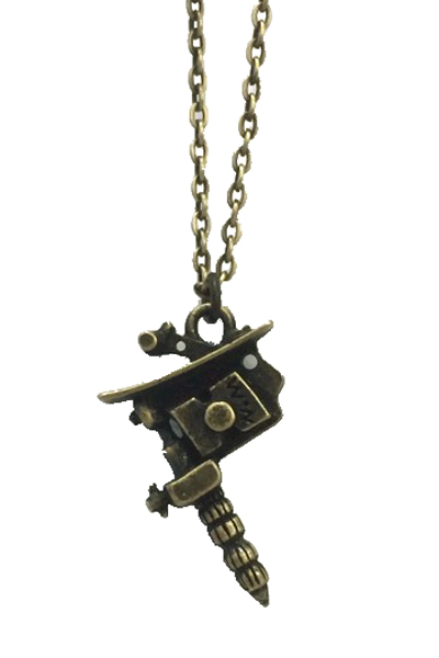 NineMicrophones METAL NECKLACE-TATTOOMACHINE-A.GLD