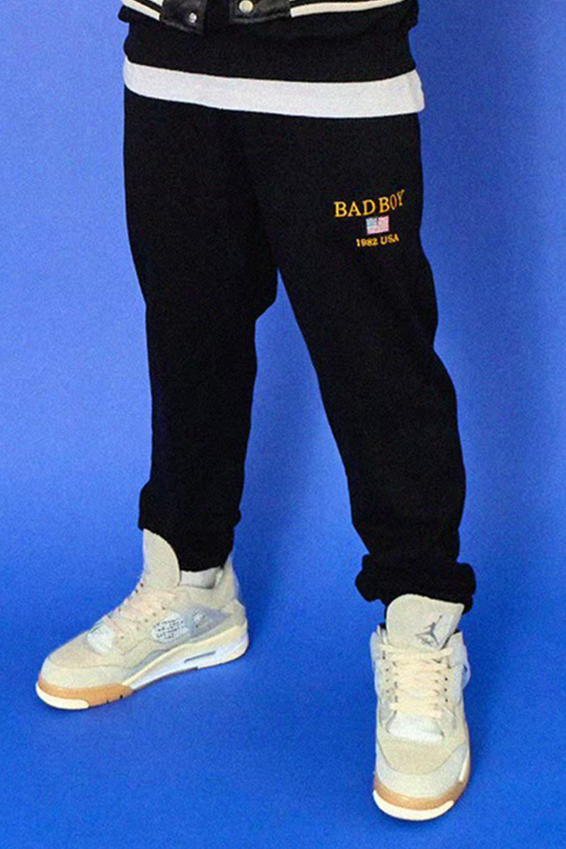 BAD BOY (バッドボーイ) U.S.A LOGO EMBROIDERY SWEAT PANTS BLACK
