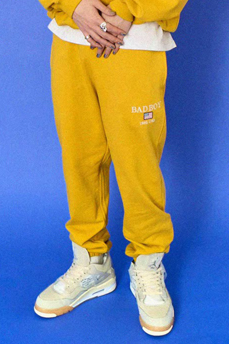 BAD BOY (バッドボーイ) U.S.A LOGO EMBROIDERY SWEAT PANTS MUSTARD