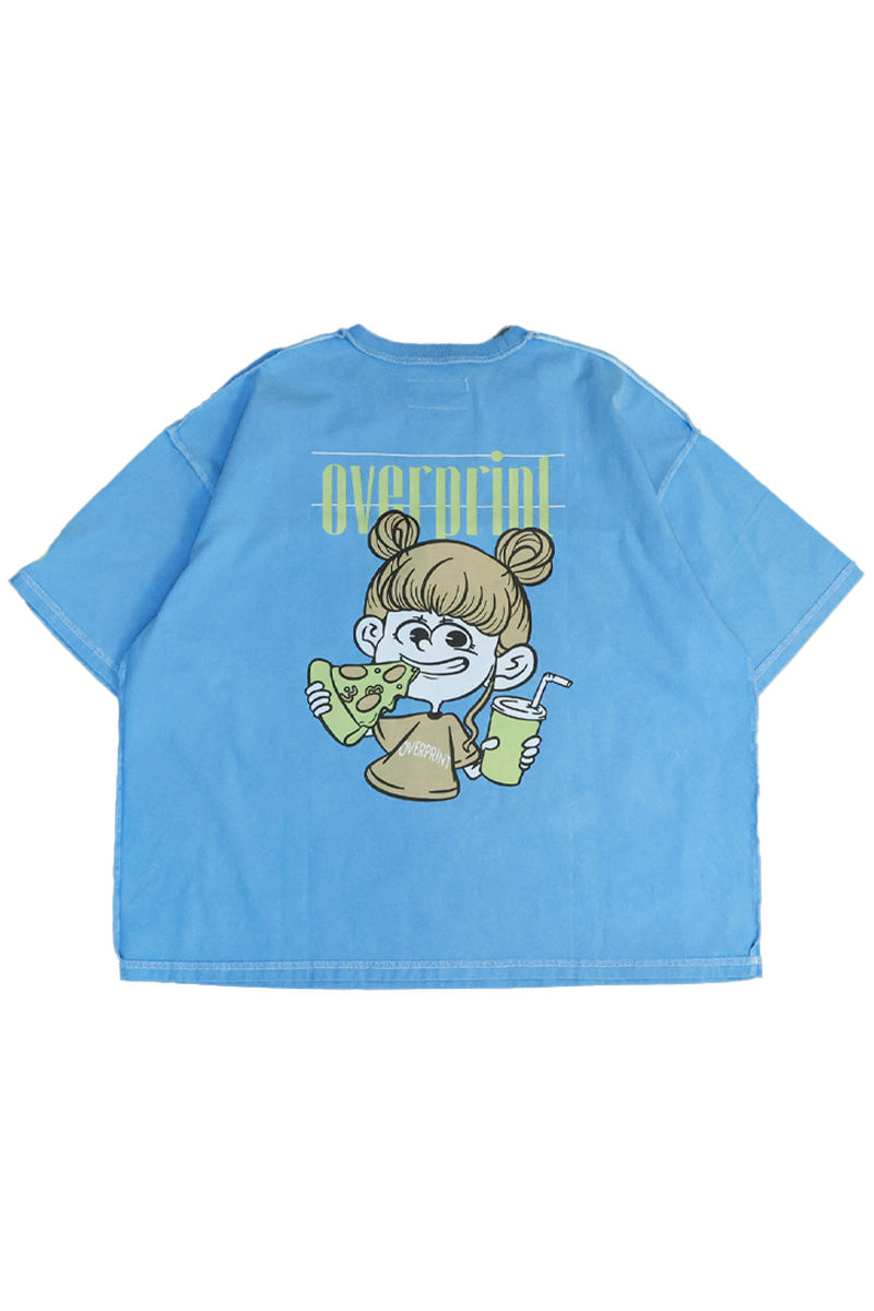 over print (オーバープリント) pigment PIZZA Tee - Blue