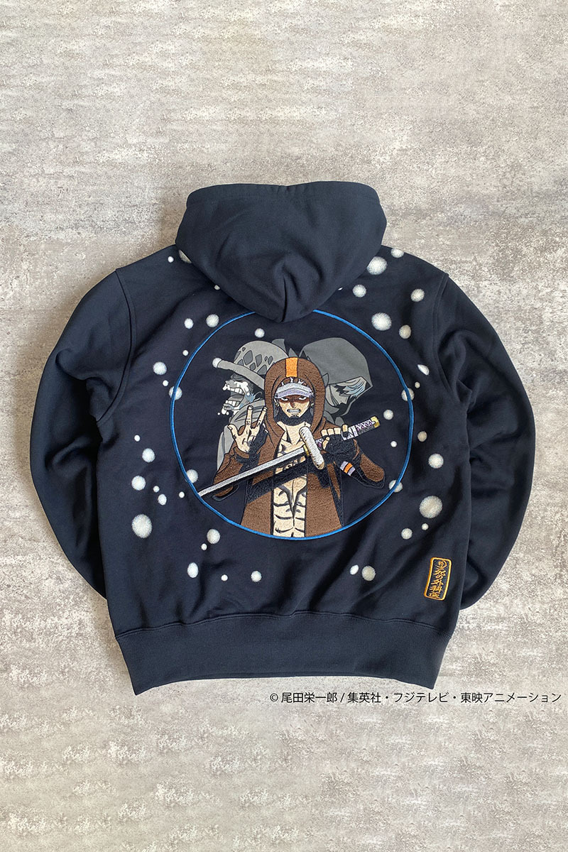 【ONE PIECE×絡繰魂】 愛と自由 プルパーカー BLACK