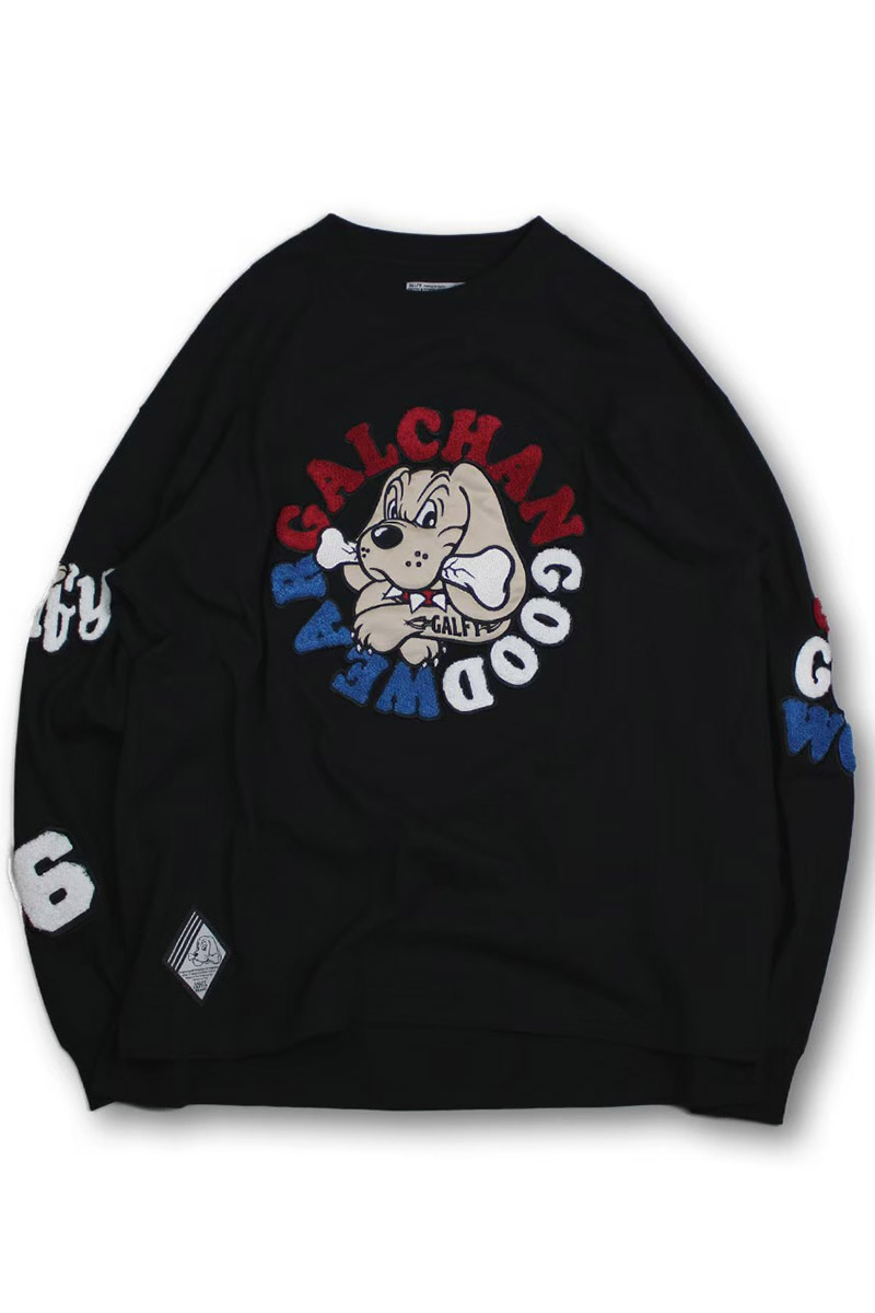 GALFY (ガルフィー) 二代目わんわん大学ロン Tee-BLACK / ロック