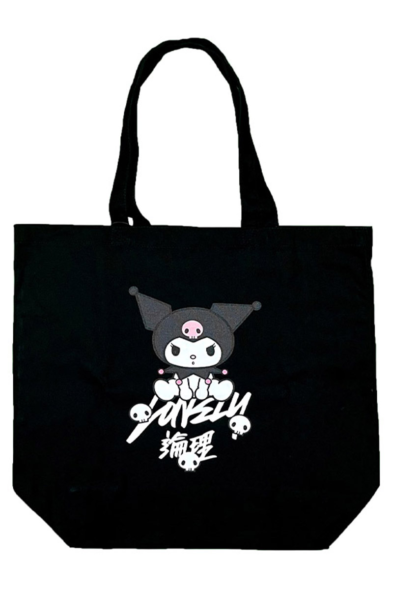 LONELY論理 LONELY論理×SANRIO KUROMI TAGGING CANVAS TOTE-BLACK