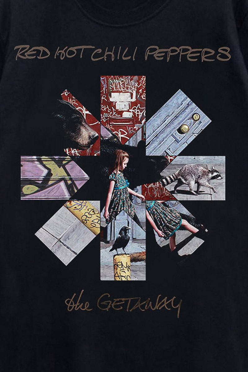 RED HOT CHILI PEPPERS UNISEX T-SHIRT: GETAWAY ALBUM ASTERISK RED HOT CHILI PEPPERS UNISEX T-SHIRT: GETAWAY ALBUM ASTERISK
