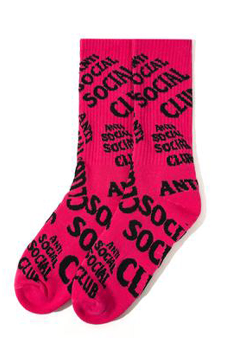 Anti Social Social Club No Drama Pink Socks