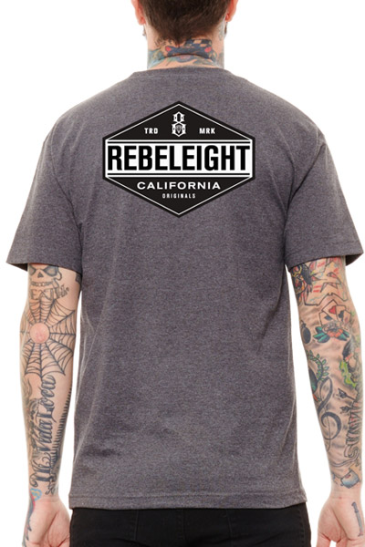 REBEL8 CALIFORNIA CENTRAL HEATHER CHARCOAL TEE