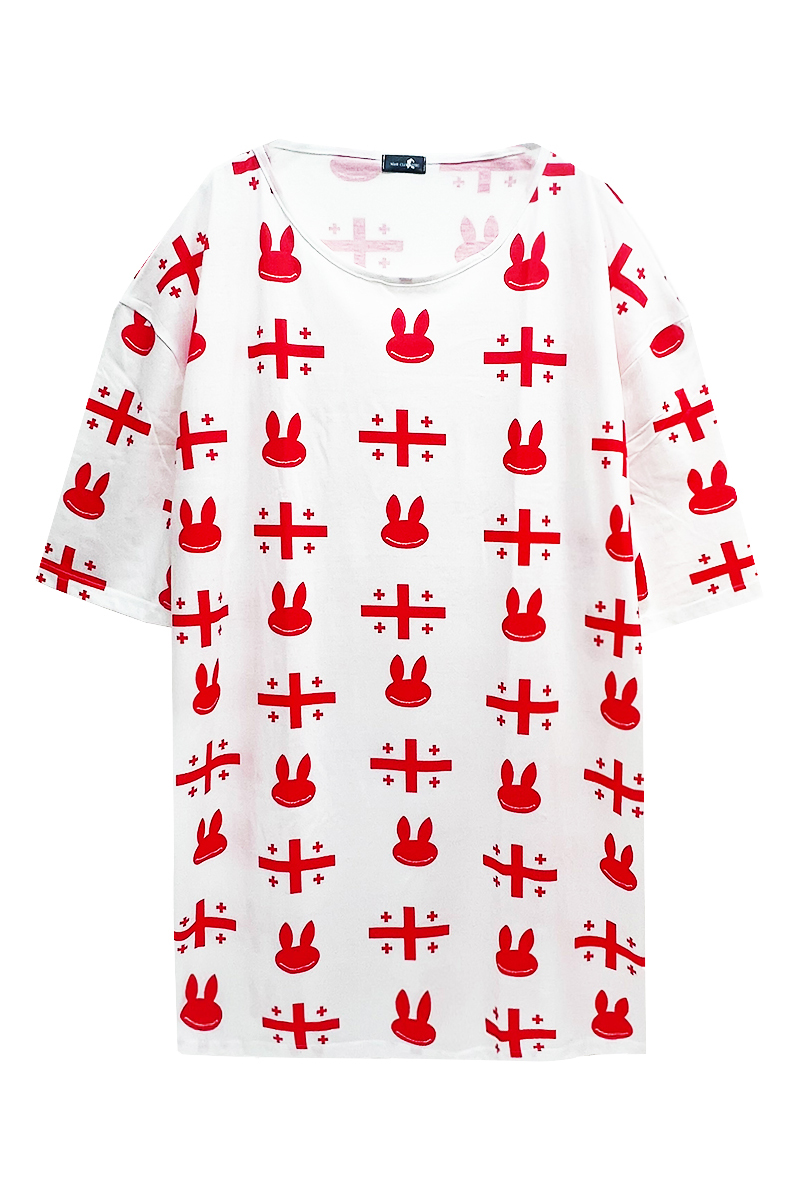 NieR (ニーア) 超BIG SILHOUETTE RED CUTSEW 【WHITE×RED】