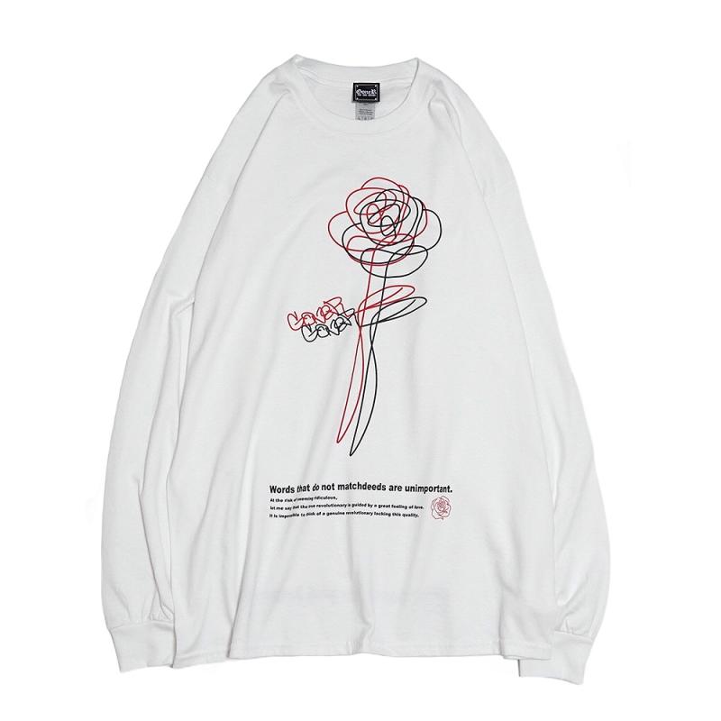 GoneR GR26LS001 Rough Rose L/S T-Shirts White