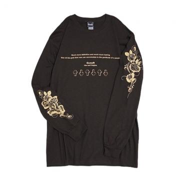 GoneR GR26LS002 Messege Rose Sleeve L/S T-Shirts Dark chocolate