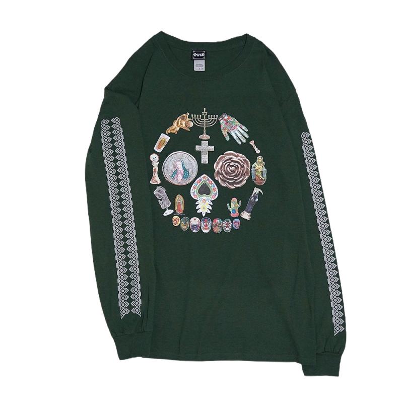 GoneR GR26LS003 Mexican Goods Skull L/S T-Shirts Forest