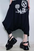 NieR (ニーア) BLACK SARROUEL PANTS【FACE LOGO】