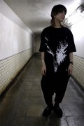 ガリュウホンポ 鹿Tシャツ 黒×白