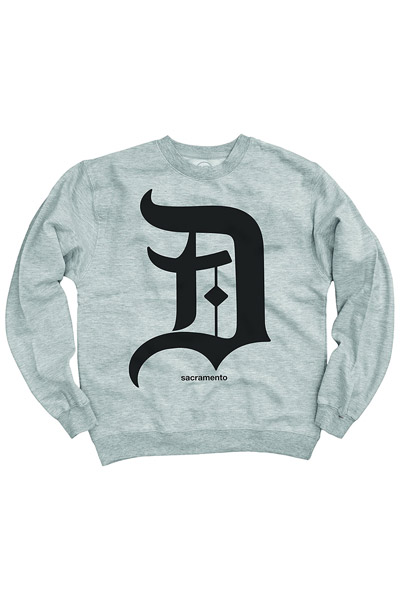 DEFTONES D Logo-Heather Gray Crew Sweatshirt
