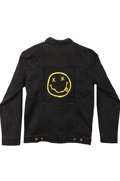 NIRVANA Happy Face Patch-Denim Jacket