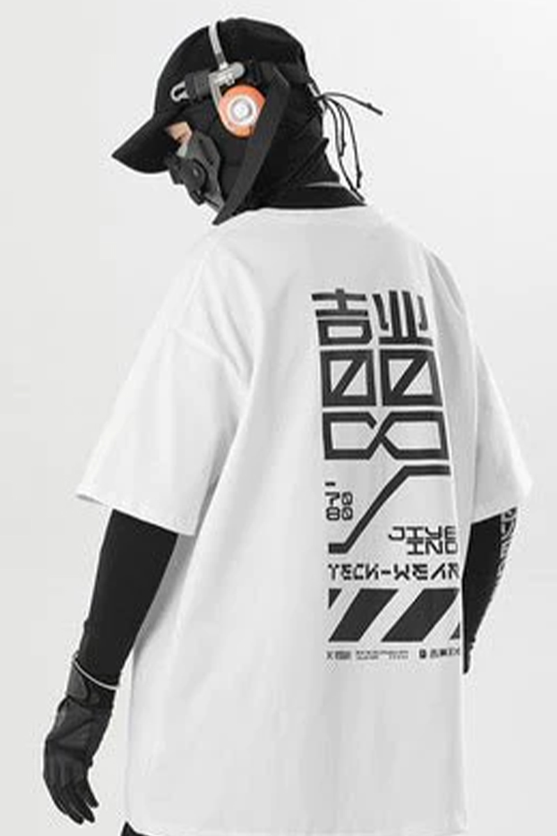吉業重工(よしわざじゅうこう) サイドジッパーラウンドネック T シャツ WHITE