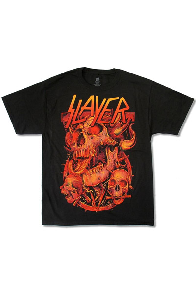 SLAYER 3 Skulls-2014 Tour-Black T-shirt