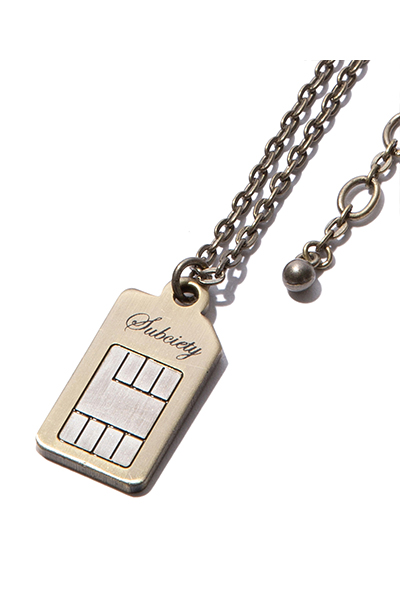 Subciety (サブサエティ) SIMCARD NECKLACE ANTIQUE GOLD