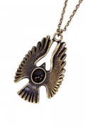 Zephyren METAL NECKLACE -HAWK- ANTIQUE GOLDxBLACK