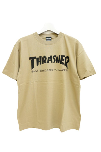 THRASHER TH8101 MAG LOGO TEE SAND/BLK