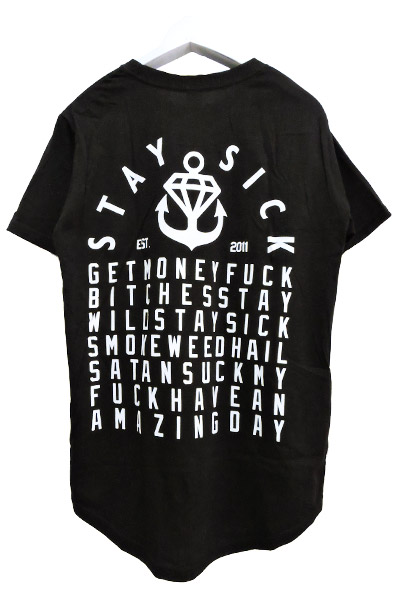 STAY SICK CLOTHING Diamond Text TALL Black
