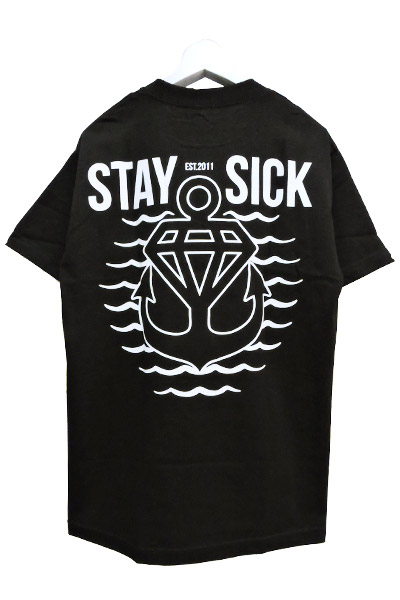 STAY SICK CLOTHING Anchor Waves Tee Black