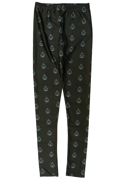 STAY SICK CLOTHING All Over Pattern Black Leggings