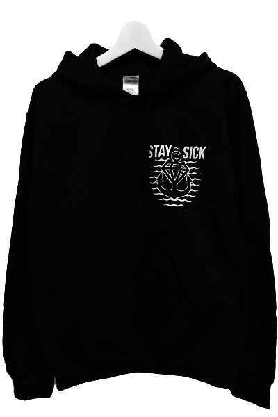 STAY SICK CLOTHING Anchor Waves Black Pullover