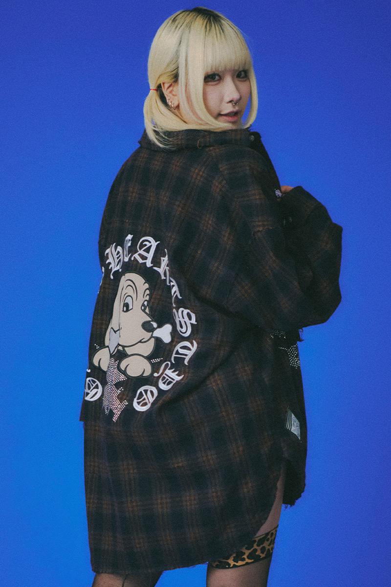 GALFY(ガルフィー)ピカピカ注射器ボロシャツ - Black