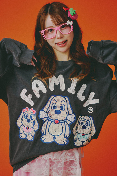 GALFY(ガルフィー)光るGALPEE family ロンTee - Ink Black