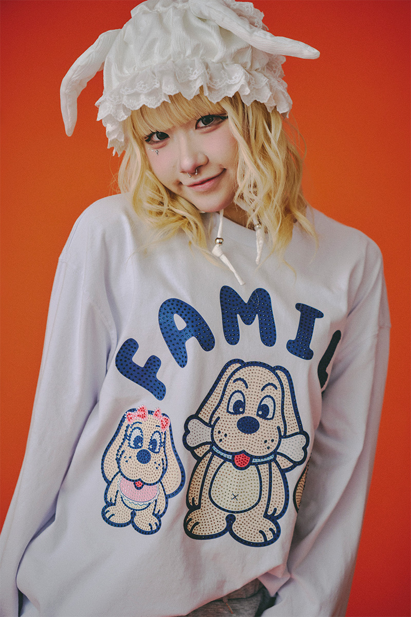 GALFY(ガルフィー)光るGALPEE family ロンTee - White