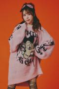 【予約商品】GALFY(ガルフィー) ふわふわダークキャンディーニット - Pink