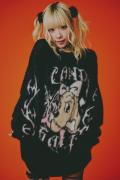 【予約商品】GALFY(ガルフィー) ふわふわダークキャンディーニット - Black
