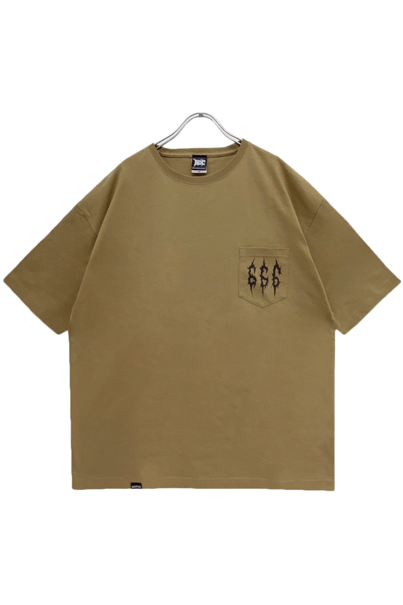 Gluttonous Slaughter (グラトナス・スローター) Triple Six big T-shirt Beige