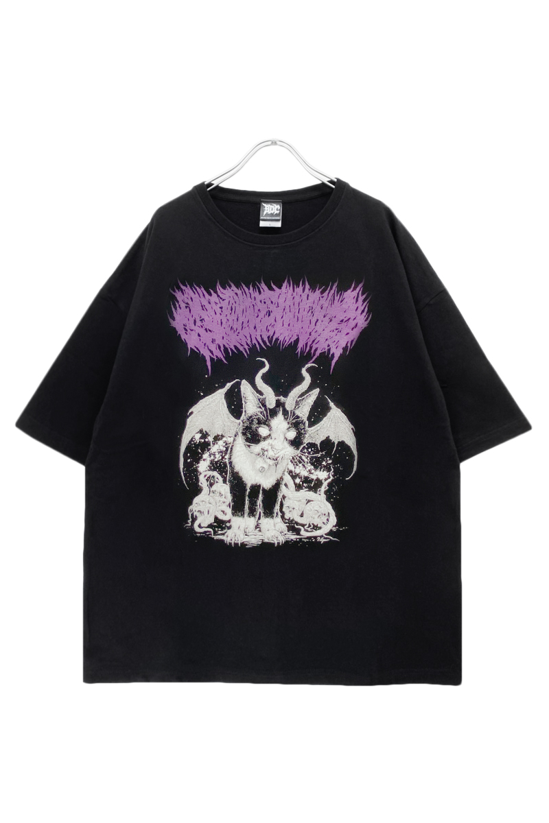 Gluttonous Slaughter (グラトナス・スローター) Infernal Cat T-shirt Purple 地獄猫