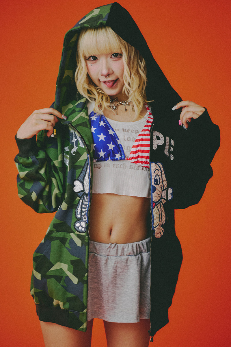 GALFY(ガルフィー)光るGALPE ゴーストパーカー - Black / Camo