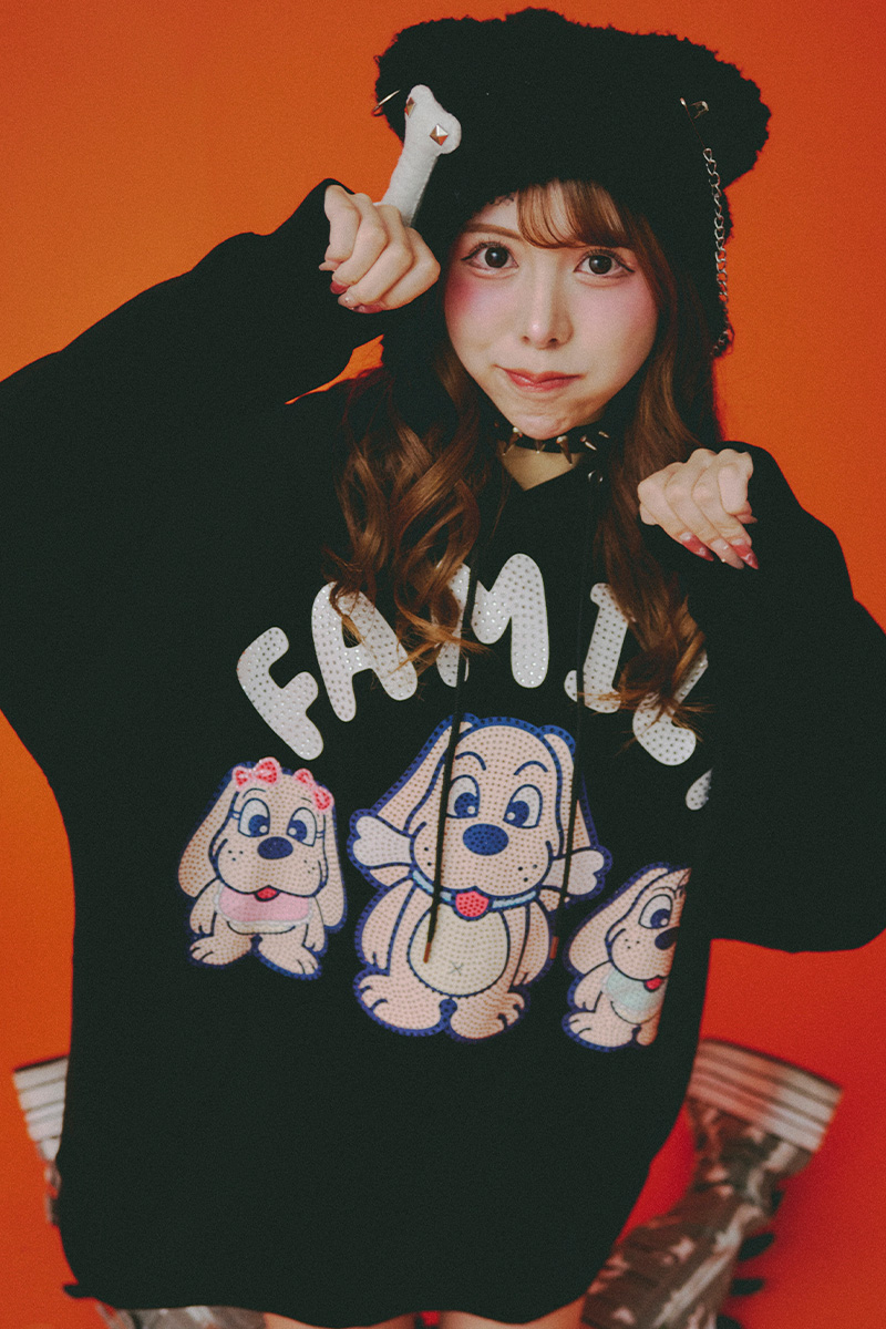 GALFY(ガルフィー)光るGALPEE family パーカー - Black