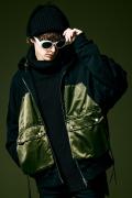 glamb (グラム) GB0323/CS06 : Nylon Switch Hoodie / ナイロンスイッチフーディ Black