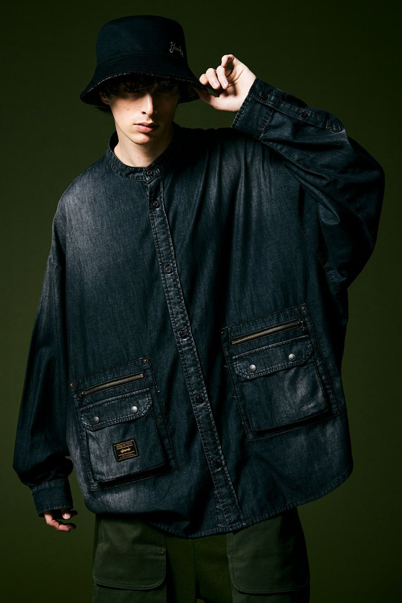 glamb (グラム) GB0323/SH05 : Stand Collar Denim SH